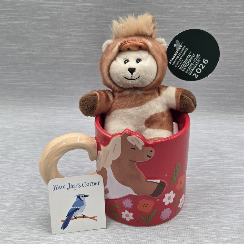 Starbucks Mug Horse Keychain Bearista 2026 Lunar New Year Ceramic